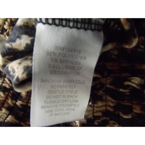 Derek Heart Shorts Jr Large Animal Print Soft Knit stretch shirred drawstring - Picture 7 of 7